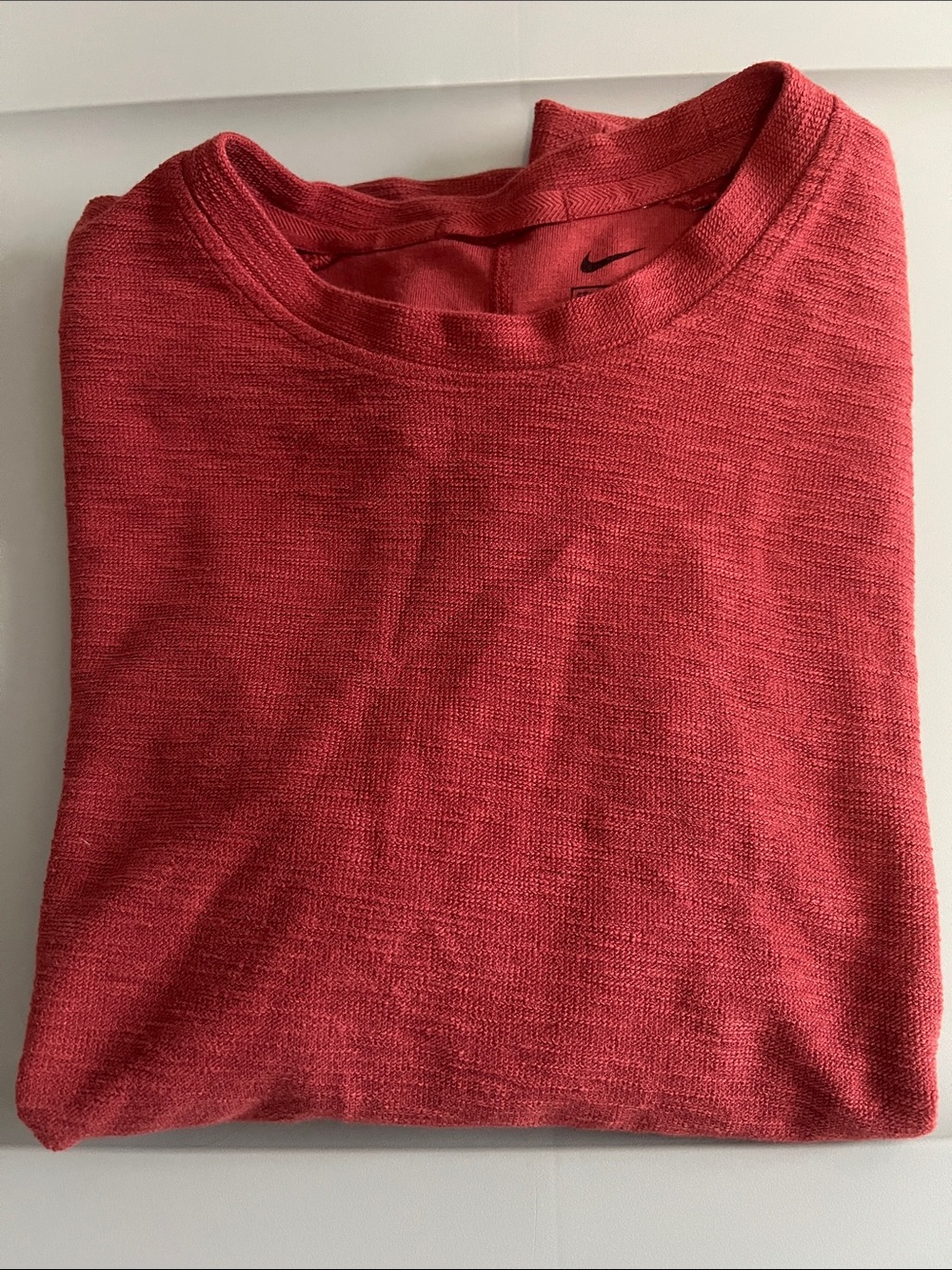 Nike Textured Long Sleeve TShirt Orange Size Large